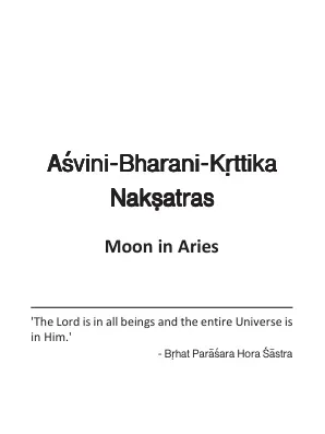 Aśvini-Bharani-Kṛttika Nakṣatras