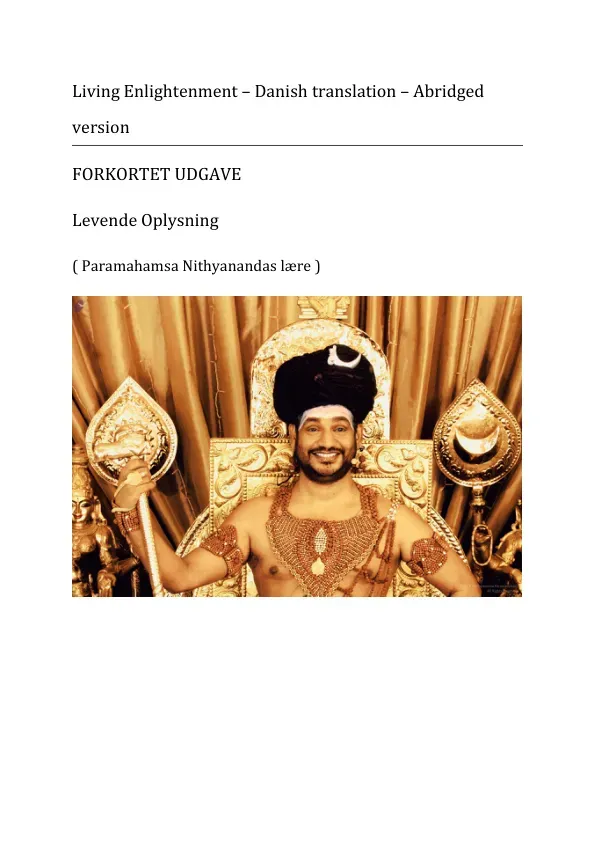 Living Enlightenment (Gospel of Paramahamsa Nithyananda) Abridged Edition Danish merged